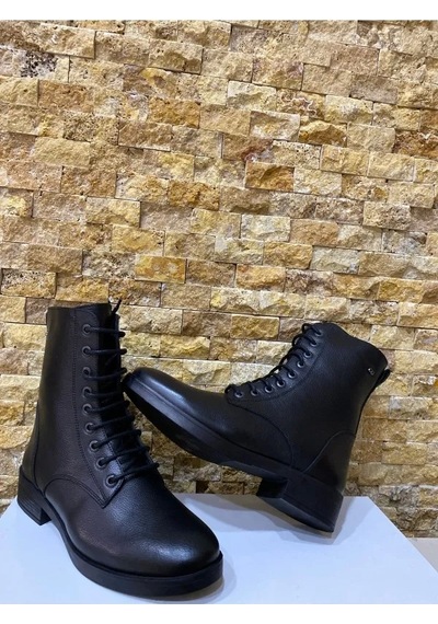 Castle Black Cb-21890-1 Kadın Deri Bot Siyah