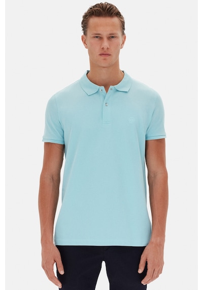 D'S Damat Ds Damat Regular Fit Aqua %100 Pamuklu Uzun Ömürlü Kıvrılmaz Polo Yaka Nakışlı T-shirt 4hc14ort51000 U00