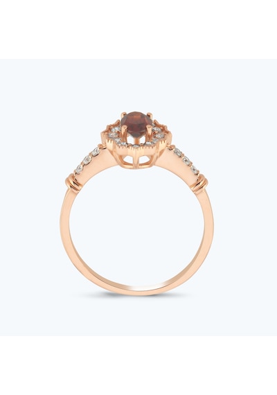 Altınbaş Pırlanta Garnet Taşlı Oval Yüzük Pnf001pgrn-14k