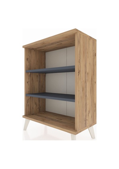 Arges Komodin 2 Raflı 2 Kapaklı 60x30x80 Çam-antrasit Atlas Çam