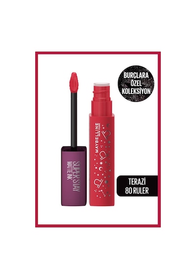 Maybelline New York Super Stay Matte Ink Zodiac Likit Mat Ruj-  80 Ruler (Terazi)