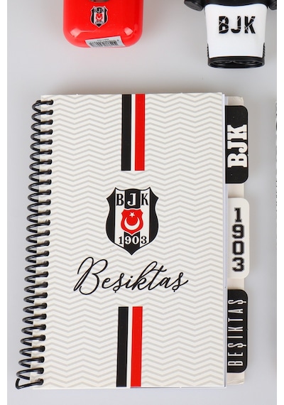 X Dekomus Lisanslı Beşiktaş 12 Parça Kırtasiye Seti Ajanda,post-ıt,rozet,uçlu Kalem,uç Altın