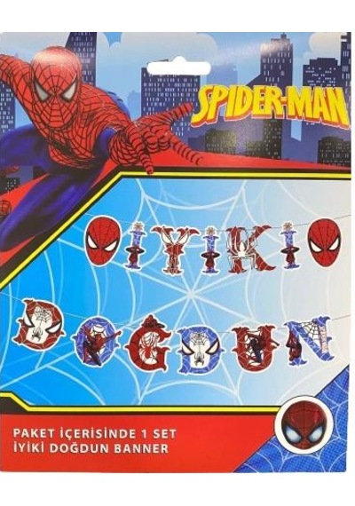 Örümcek Adam Karakterli İyi Ki Doğdun Banner Tüm Yaşlar