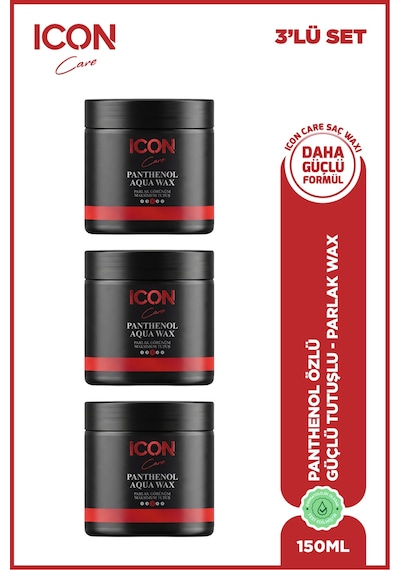 Iconcare Panthenol Aqua Wax Maksimum Tutuş Parlak Görünüm Saç Waxı 3'lü Set 150 Ml