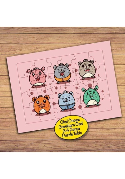 Sevimli Minik Fareler Çocuklara Özel Puzzle Yapboz Tablo-pz145