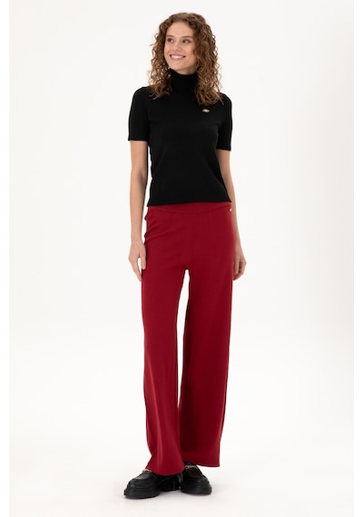 U.S. Polo Assn. Kadın Vişne Loose Fit Triko Pantolon 50297151-VR223