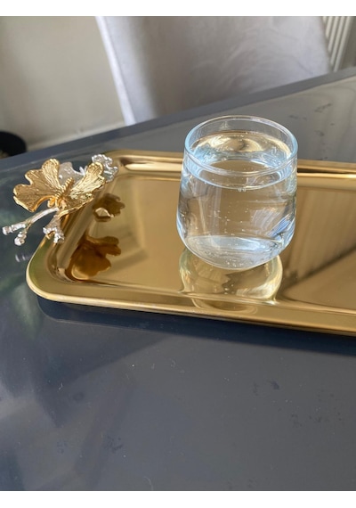 KELEBEKLİ BATON TEPSİ GOLD 1 ADET 1.KALİTE  (HEDİYELİ) SÖZ NİŞAN