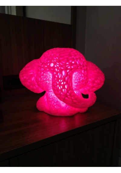 Sevimli Fil Çocuk Odası Gece Lambası 3d Tasarım Led Işıklı Masaüstü Mesh Dekor Hediyelik Pembe