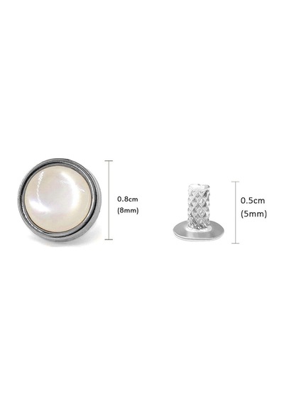 20 Adet Yarım Yuvarlak 8mm İnci Çakma Rivet