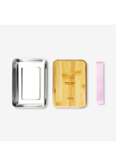 Flying Tiger Bambu Kapaklı Çelik Pembe Yemek Kabı