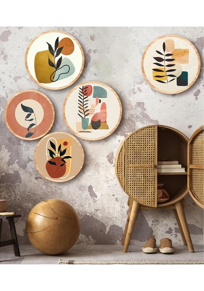 Notpa Dekorize Mdf 5 Parça Çerçeve Görünümlü Tablo Set 5003 50 X 70 Tek