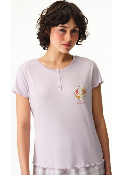 Penti Lila Sweet Day Tişört Pijama Üstü