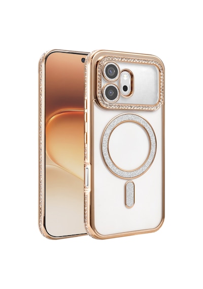 Newface Huawei Honor 600 Joke Simli Magneticsafe Kılıf Gold