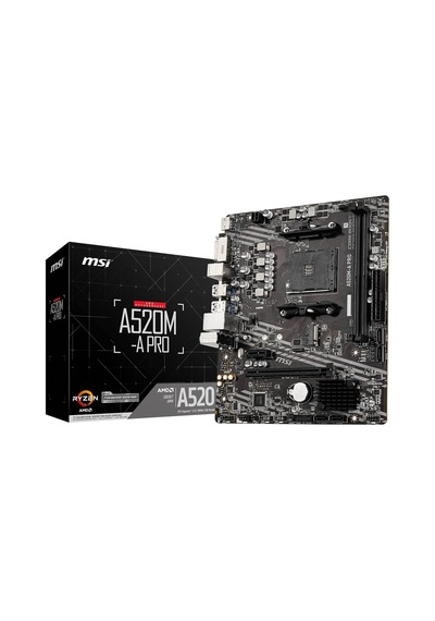 A520m-a Pro Am4 Ddr4 Bellek 4600 Oc Dvı Hdmı M.2 Usb3.2 Matx