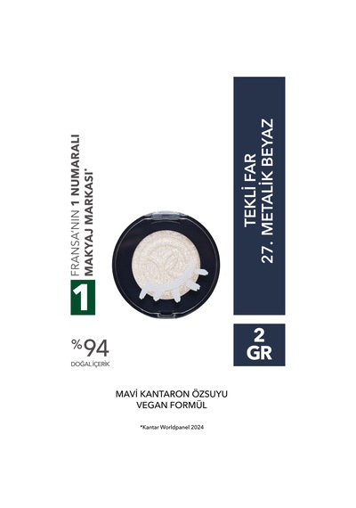 Yves Rocher Tekli Far-27. Metalik Beyaz -1.9gr-51900 27 Metalik Beyaz