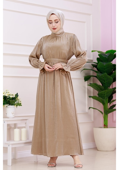 Kolu Volanlı Simli Alya Abiye-vizon-4868