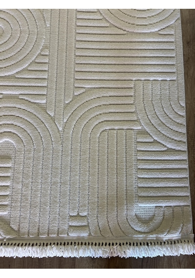 Hoom Rugs Design 1090 Krem Yumuşak Dokulu İskandinav Halı Krem