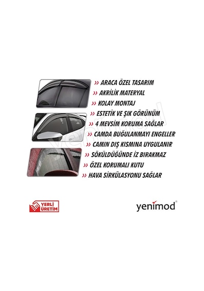 Dacia Duster 4Lü Cam Rüzgarlık 2010 - 2017 Arası
