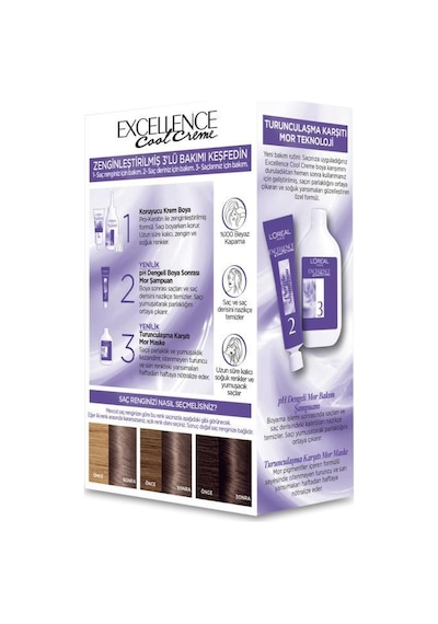 Excellence Cool Creme Saç Boyası 7.11 Ekstra Küllü Kumral 2'li Set pktlpsbysekksetik-8812