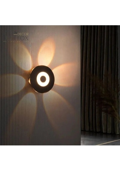 7 Watt Gün Işığı Ledli Yaprak Işık Desenli Dekoratif İç Ve Dış Mekan Aplik, Modern Tasarım Armatür Beyaz - Siyah