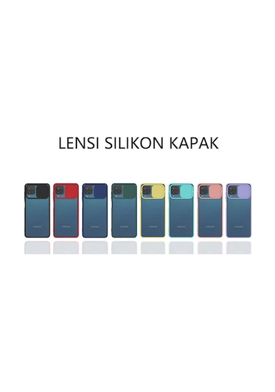 Noktaks - Galaxy Uyumlu A12 Uyumlu - Kılıf Slayt Sürgülü Arkası Buzlu Lensi Kapak - Lila - T18094 Lila