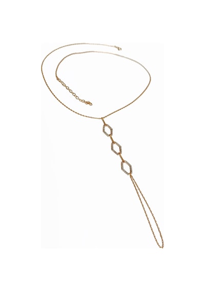 3 Sıra Altıgen Modeli Gümüş Şahmeran Bileklik - Gold Renk Altın