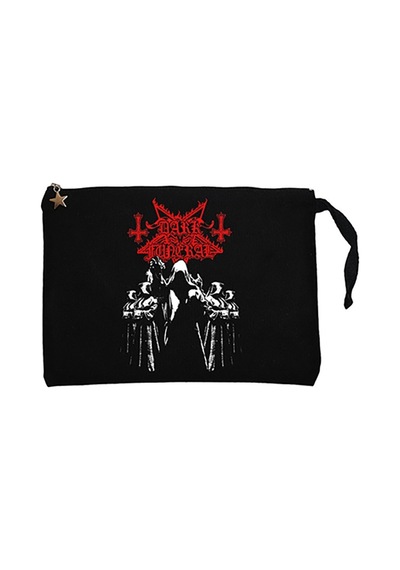 Dark Funeral Grup Siyah Clutch Astarlı Cüzdan / El Çantası Siyah
