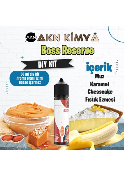 Boss Reserve Cutwood Dıy Kit Muz Karamel Kek Gıda Aroması %20 Oranda Aroma İçerir Hazır Değildir 60 Ml