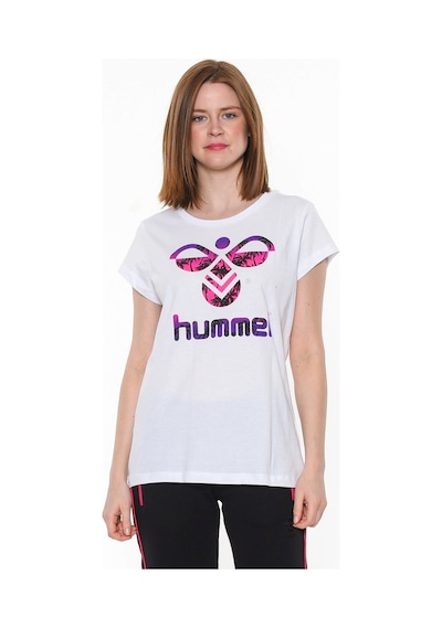 Hummel Triana Kadın Beyaz Baskılı Bisiklet Yaka Tişört