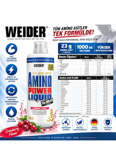Weider Amino Power Complex 1000 Ml Aromalı