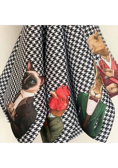 Animals Kumaş Amerikan Servis 4'lü Set- 35x50 Cm Keten, Uluslararası Yıkama Ve Solmama Sertifikası Çok Renkli