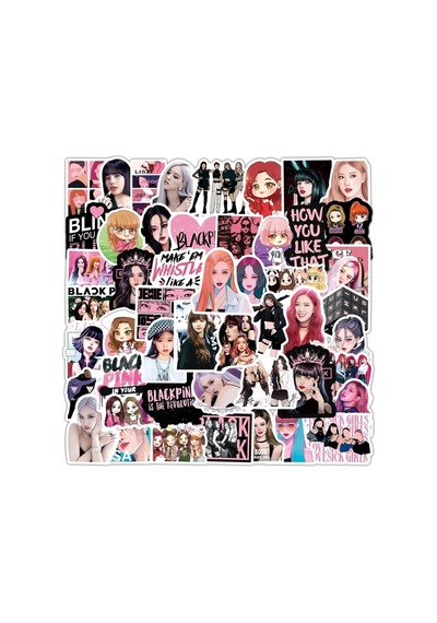 Lexroo Blackpink Illüstrasyon Laptop Notebook Tablet Sticker Seti Çok Renkli