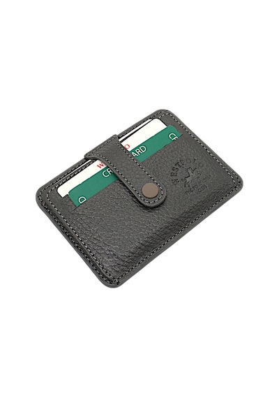 Westpolo Carpi Çok Bölmeli Unisex Hakiki Flötr Deri Kartlık - Gri Gri