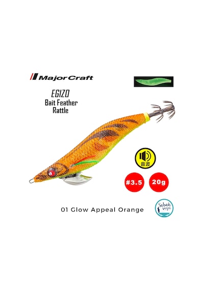 Major Craft Kalamar Zokası Ebfo-3.5 20gr 01 Glow Appeal Orange