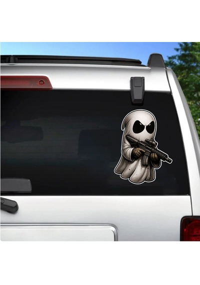 Hayalet Katil Suikastcı - Araba Oto Motosiklet Kask Karavan Cam Sticker - 00356 10X8 Cm