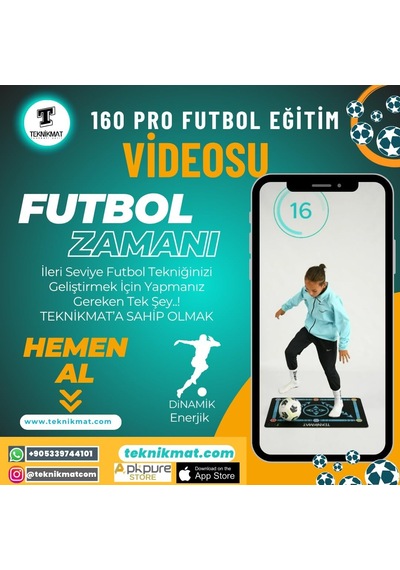 Futbol Matı Ve 160 Pro Eğitim Video Programı Mavi Siyah Mat Kaydırmaz Çorap  Standart