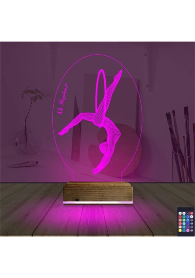 Luvivia Jimnastik Kişiye Özel 3d Lamba - Masa Gece Lambası Şeffaf