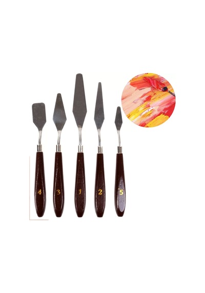 Palet Bıçakları Spatula Yağlı Akrilik Boya Sanatçı Seti Bıçağı 1 2 3 4 5