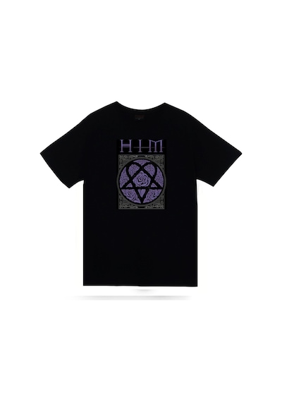 Him Baskılı Unisex %100 Pamuk Siyah T-shirt SIYAH