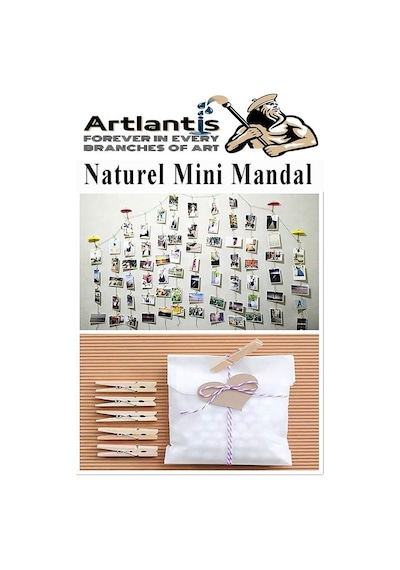 Naturel Mini Mandal Ahşap 200 Adet Renksiz Minik Mandal Dekoratif Süsleme Fotoğraf Asma Mandalı Dekarasyon