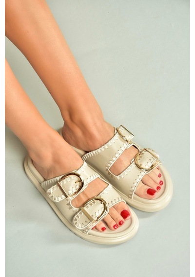 Fox Shoes U267146209 Bej Kadın Terlik Bej-suni Deri