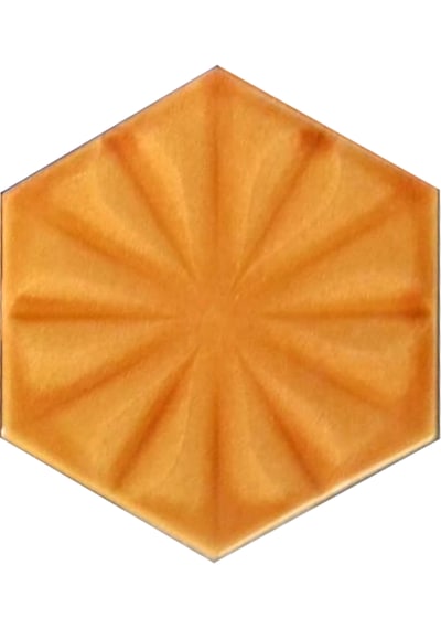 Armada Çini 15x17 Cm Çiçekli Karamel Desen Altıgen Çini Seramik