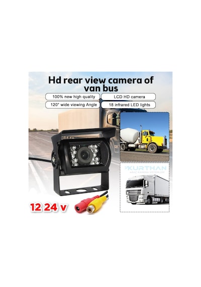 Tır Kamyon Uyumlu Metal Kasa 18 Ir Led Araç Kamera 12 24 V