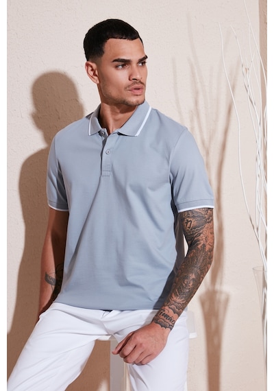 Buratti Erkek Polo Yaka T Shirt 5902063 Açık Gri