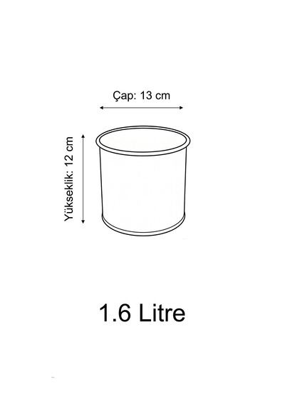 Orkide Saksısı Metal 1.6 Litre - Silindir Dekoratif Mini Saksılık Ve Çiçeklik Altın