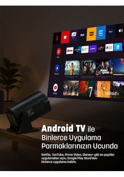 Jeero Hy320 Taşınabilir 4k Projeksiyon Cihazı Türkçe Menü