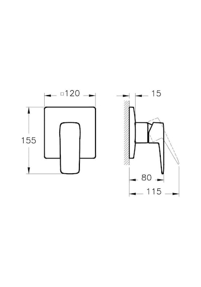 Artema Root Square A4275126 Ankastre Duş Bataryası Bakır