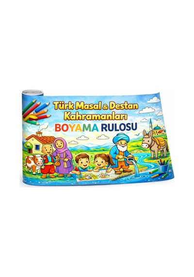 Türk Masal & Destan Kahramanları Boyama Rulosu 4 Metre