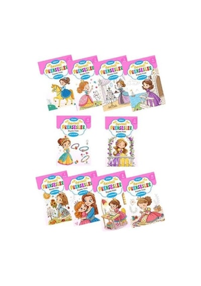 Sevimli Prensesler Boyama Kitabı Çıkartmalı 10 Set - Qhdh-801536