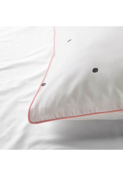 Ikea Vankrets Tek Kişilik Nevresim Takımı 150 X 200 Cm Beyaz - Siyah - Pembe Çok Renkli